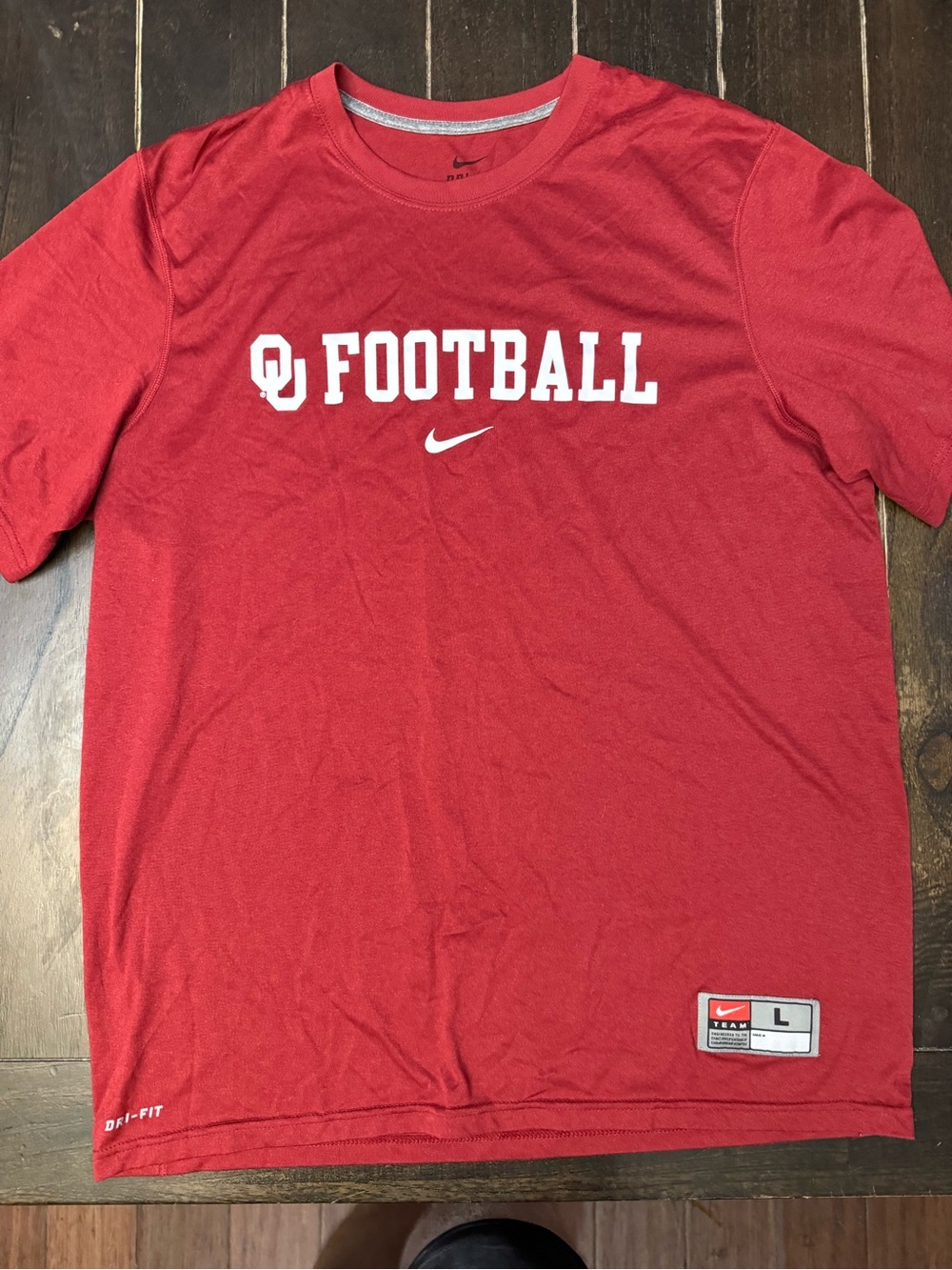 Nike Oklahoma Sooners OU Football Dri-FIT Shirt Mens Large Crimson NCAA 0231